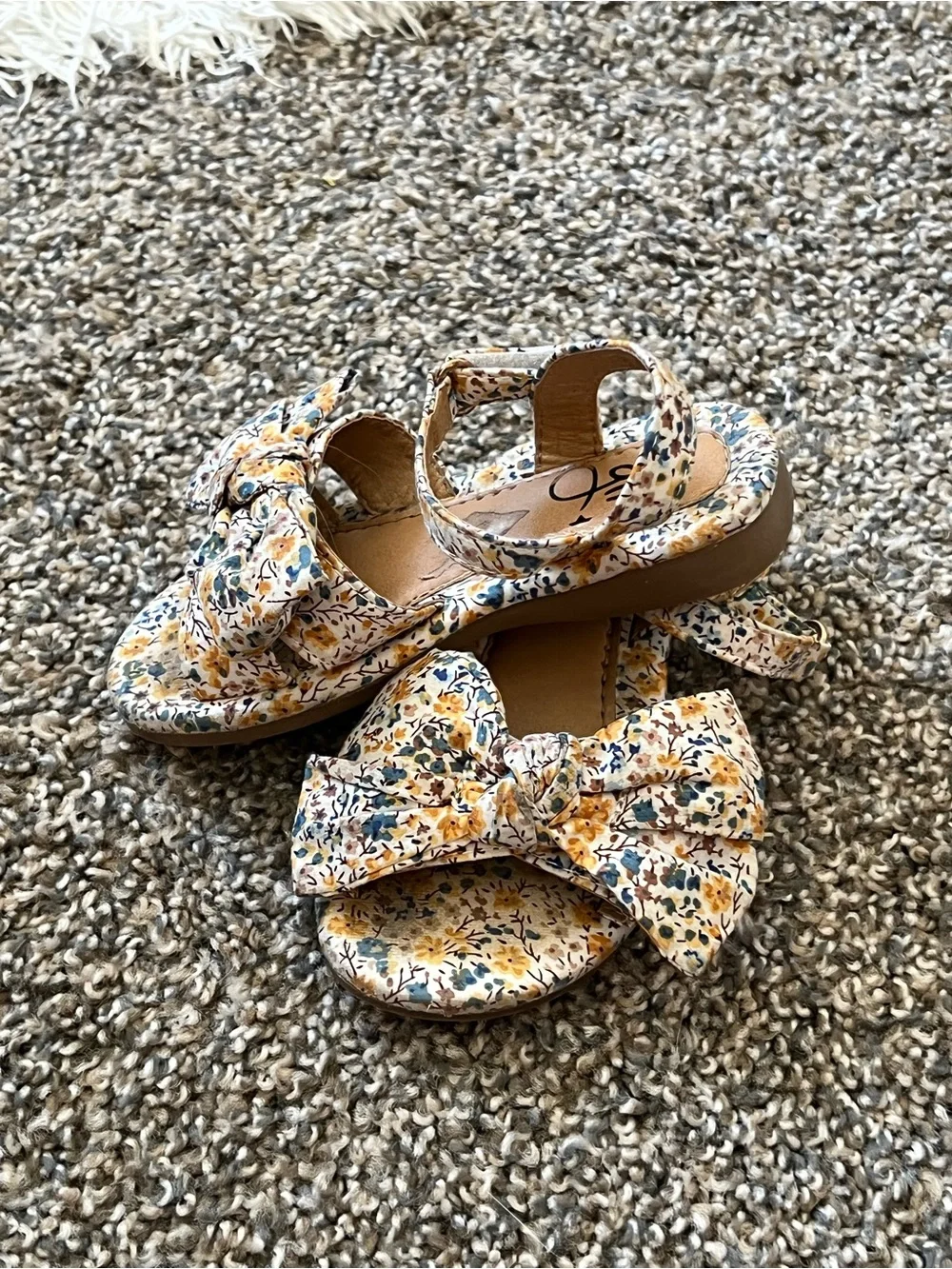 Olivia Miller Yellow Floral Bow Sandals for Kids